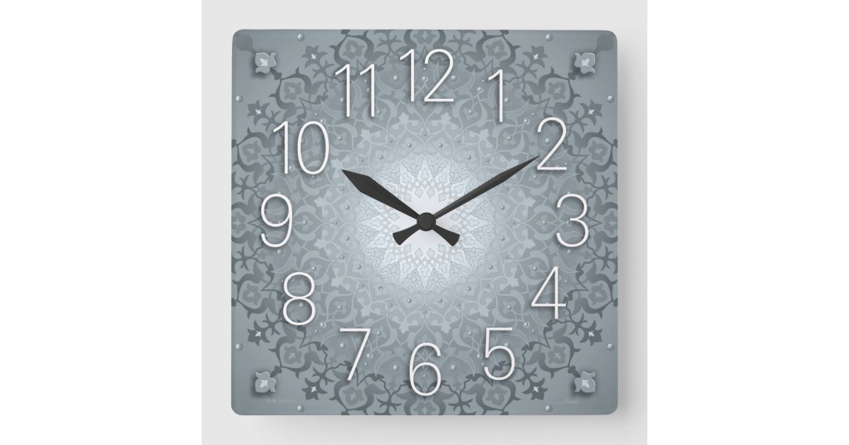 Arabesque Wall Clock Grey 