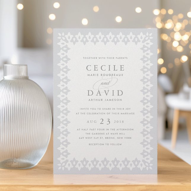 Arabesque Wedding Invitation | Silver Pearl (Creator Uploaded)