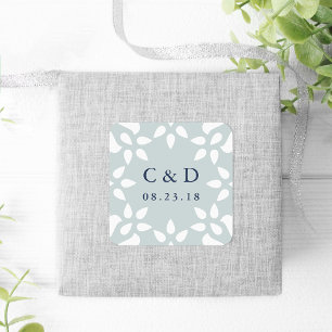 Arabesque Wedding Monogram Sticker   Mist