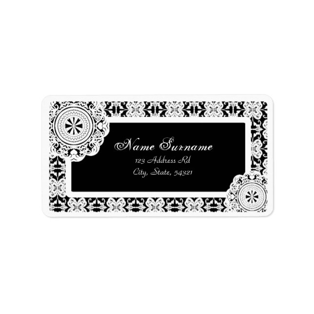 Arabesque White Lace, address labels (Front)