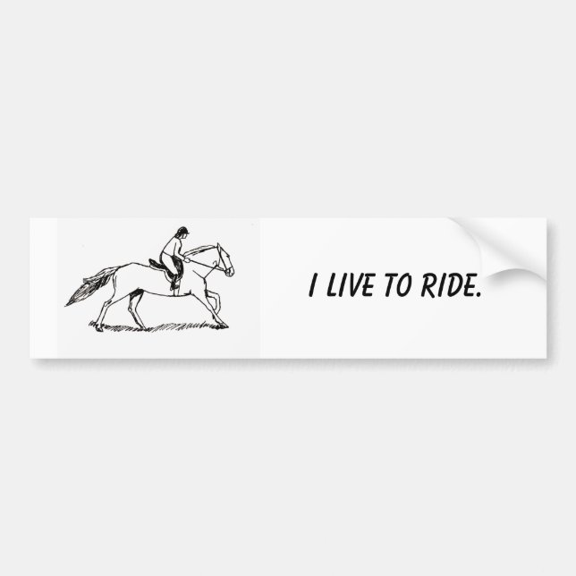 arabgallop, I live to ride. Bumper Sticker (Front)