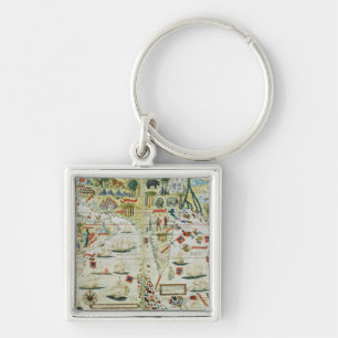 Arabia and India, from the 'Miller Atlas', c.1519 Key Ring