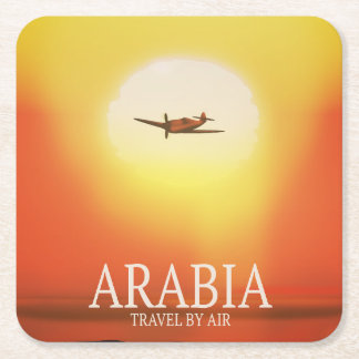 Arabia "Travel By Air" Square Paper Coaster