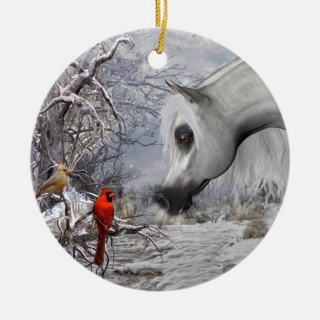 Arabian and Cardinals Ornament (Front)