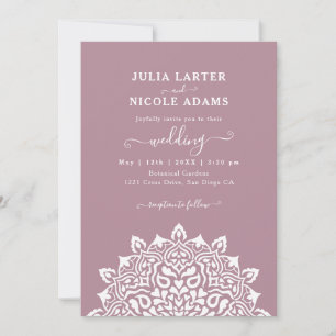 Arabian Art Nouveau Floral Arch Mandala Wedding Invitation