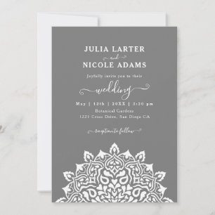 Arabian Art Nouveau Floral Arch Mandala Wedding Invitation
