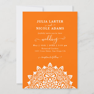 Arabian Art Nouveau Floral Arch Mandala Wedding Invitation