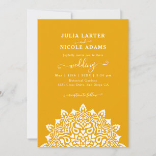 Arabian Art Nouveau Floral Arch Mandala Wedding Invitation