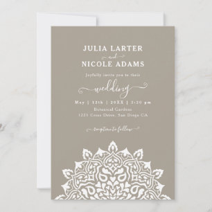 Arabian Art Nouveau Floral Arch Mandala Wedding Invitation