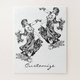 Arabian Belly Dancer Vintage Art Thunder_Cove Jigsaw Puzzle