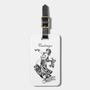 Arabian Belly Dancer Vintage Art Thunder_Cove Luggage Tag
