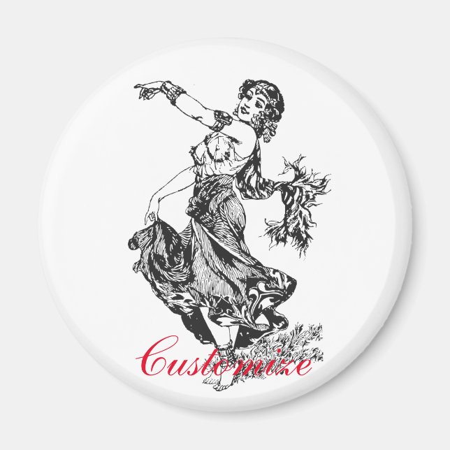 Arabian Belly Dancer Vintage Art Thunder_Cove Magnet (Front)