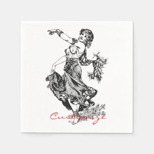 Arabian Belly Dancer Vintage Art Thunder_Cove Napkin