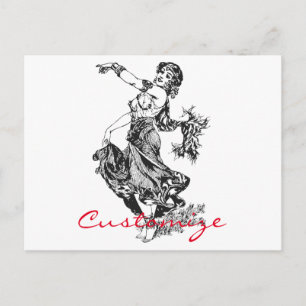 Arabian Belly Dancer Vintage Art Thunder_Cove Postcard