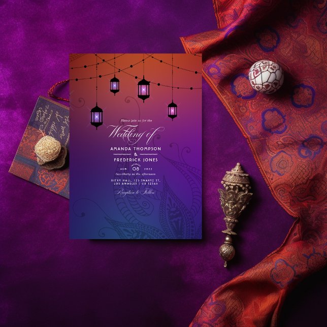 Arabian Bollywood Wedding Photo Invitation (Creator Uploaded)