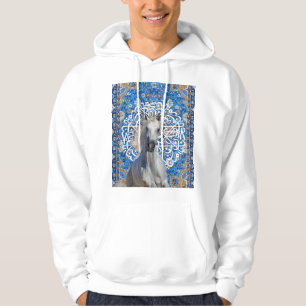 Arabian calligraphy horse hoodie