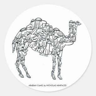 ARABIAN CAMEL CLASSIC ROUND STICKER