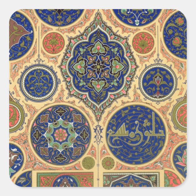 Arabian Decoration, plate XXVII from 'Polychrome O Square Sticker (Front)