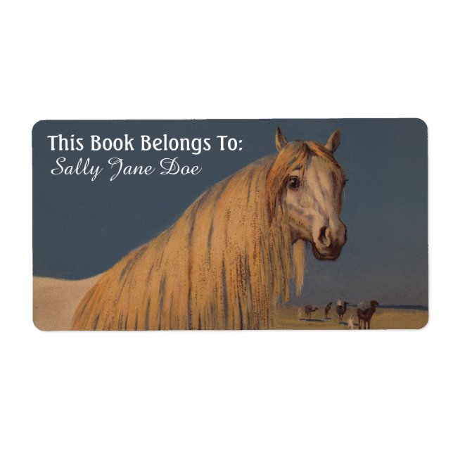 Arabian Desert Dream Horse Bookplates Labels (Front)