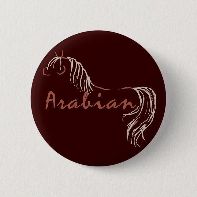 Arabian Horse 6 Cm Round Badge (Front)