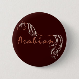 Arabian Horse 6 Cm Round Badge