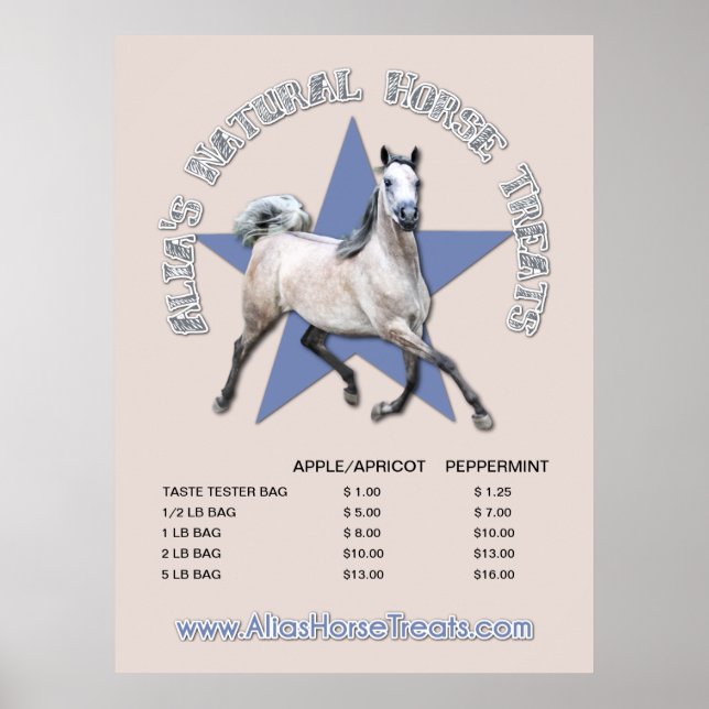 Arabian Horse - Alia's Natural Horse Treats Poster (Front)