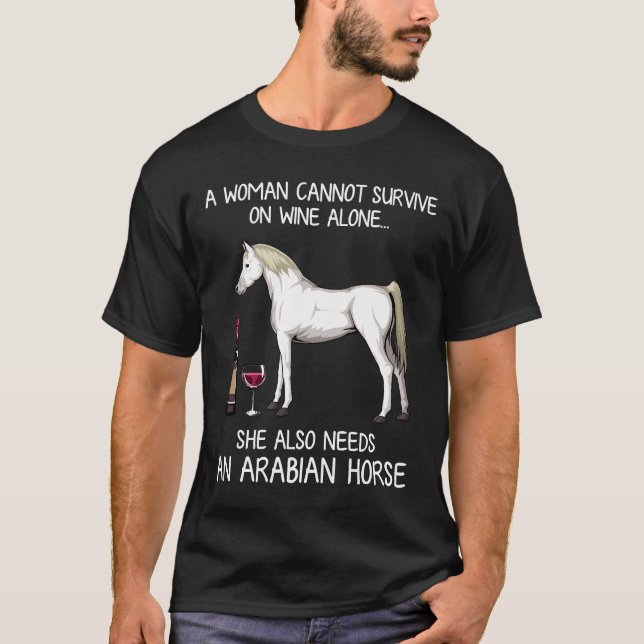 Arabian Horse And Wine Horse Fitted T-Shirt (Front)