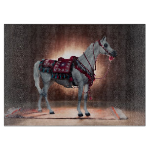 Arabian Horse Glass Cutting Board
