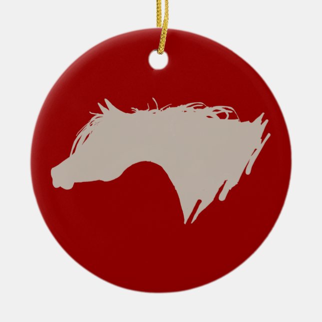 Arabian Horse Head Ceramic Tree Decoration (Front)