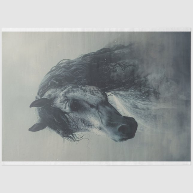 Arabian Horse in the Mist Decoupage Tissue Paper (Front)