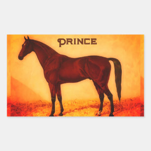 Arabian horse - personalised   rectangular sticker