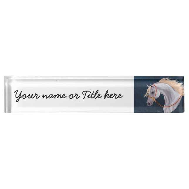 Arabian Horse portrait Desk Nameplate (Front)