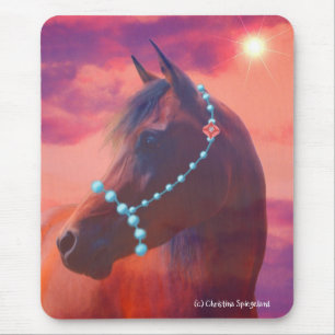 Arabian Horse Portrait Sunrise Mousepad