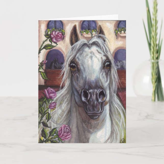 ARABIAN HORSE Roses Note Card (Front)