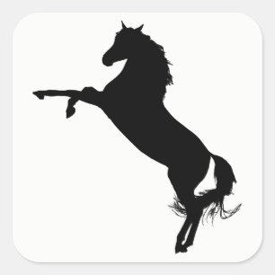 Arabian Horse Silhouette Square Sticker
