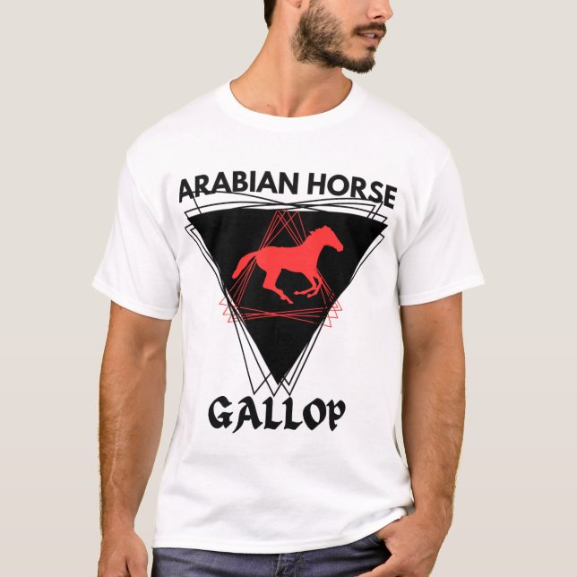 Arabian Horse Stallion Equestrian Jockey Pony T-Shirt (Front)