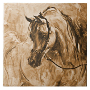 Arabian Horse to the Left Tile