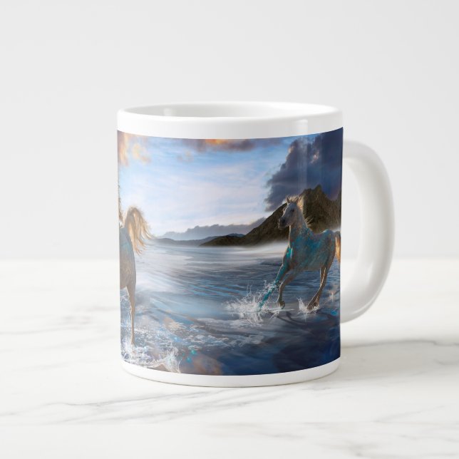 Arabian Horses "Horse's of Stellar Island” Large Coffee Mug (Front Right)