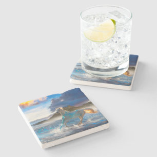 Arabian Horses of Stellar Island #2 Stone Coaster