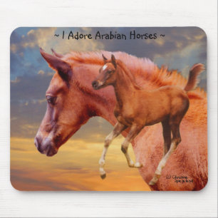Arabian Horses Sunrise Mousepad