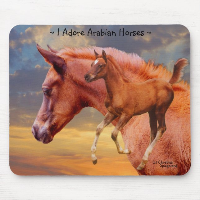 Arabian Horses Sunrise Mousepad (Front)