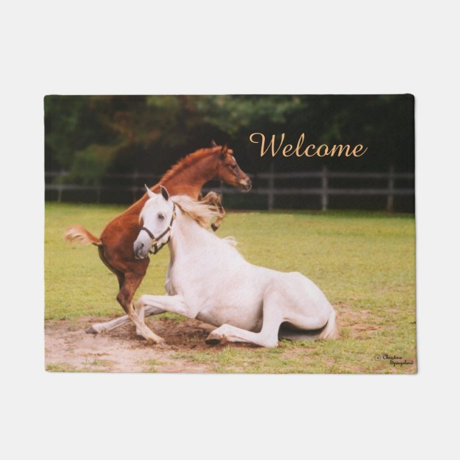 Arabian horses Welcome Doormat (Front)