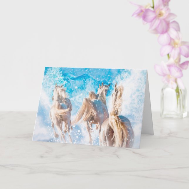 ARABIAN HORSE'S WINTER TAILS CARD (Orchid)