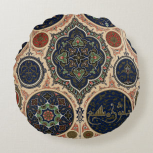 Arabian Intricate Retro Pattern Round Cushion