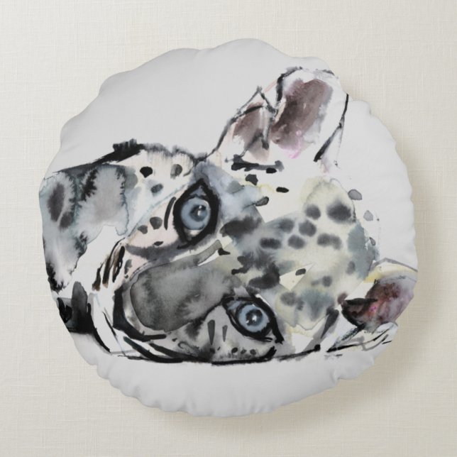 Arabian Leopard Cub 2008 Round Cushion (Back)