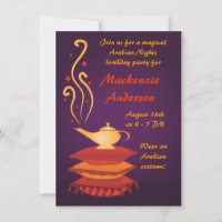 Arabian Magic Lamp Party Invitations