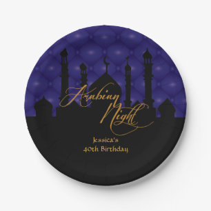 Arabian Night, 40th birthday 7 Inch Paper Plate