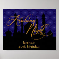 Arabian Night, 40th Birthday Party Poster
