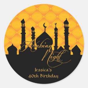 Arabian Night, Birthday Party Stickers