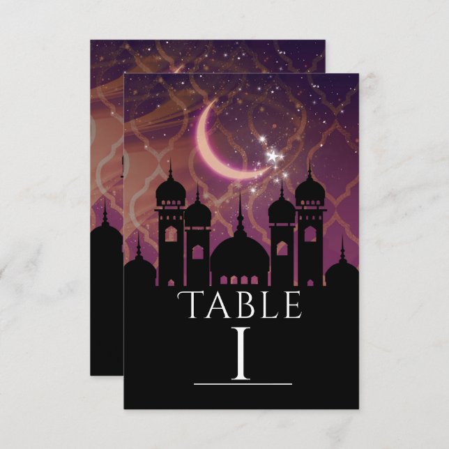 Arabian Night Moroccan Middle Eastern Table Number (Front/Back)